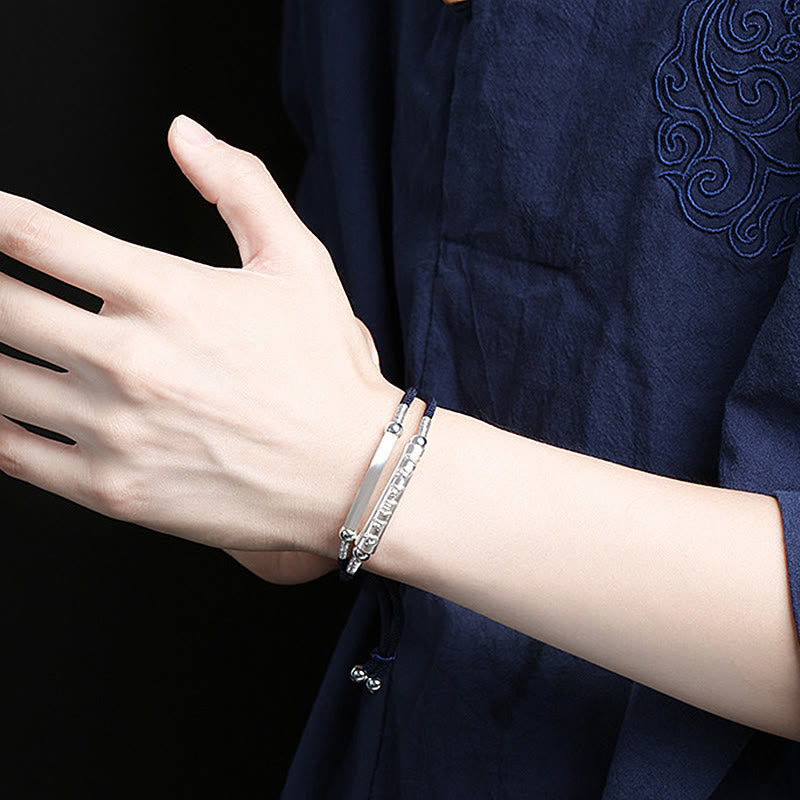 Buddha Stones Dragon Knot ze srebra próby 925 Om Mani Padme Hum Double Hand Woven - image 10