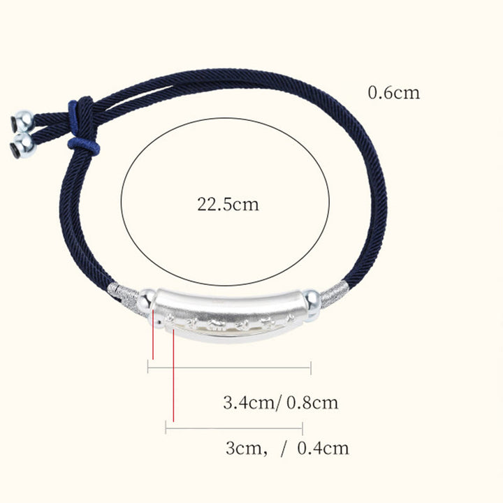 Buddha Stones Dragon Knot ze srebra próby 925 Om Mani Padme Hum Double Hand Woven - image 12