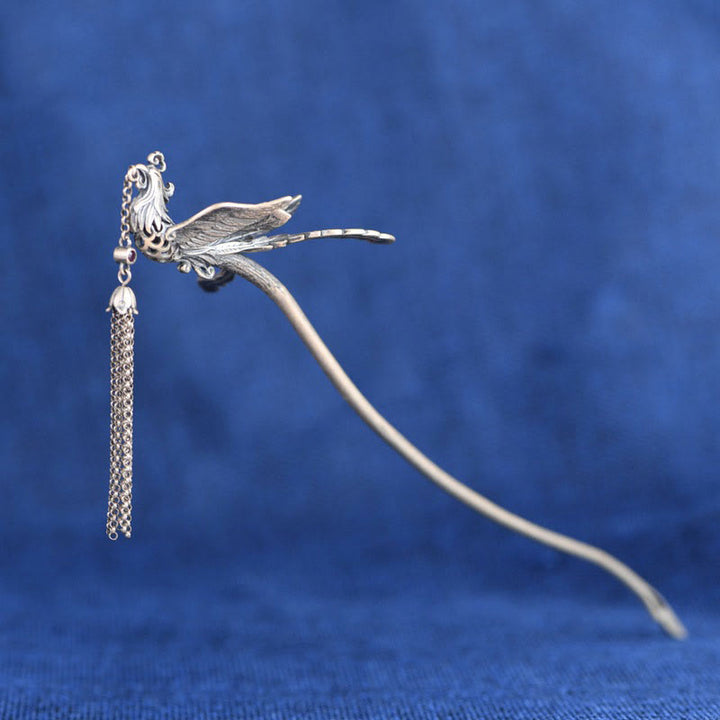 Buddha Stones 925 Srebro Sterlingowe Feniks Frędzle Ochrona Spinka Do Włosów - image 1