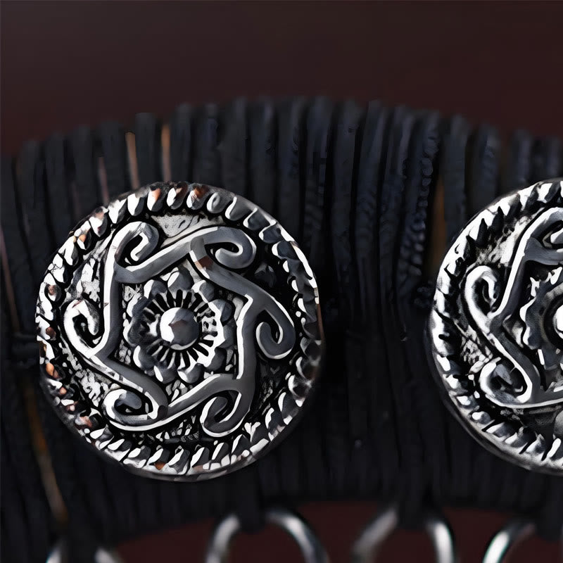 Buddha Stones Srebrny frędzel Zielony sandałowiec Kojąca spinka do włosów