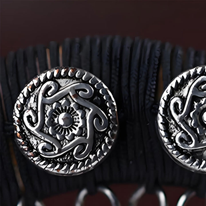 Buddha Stones Srebrny frędzel Zielony sandałowiec Kojąca spinka do włosów