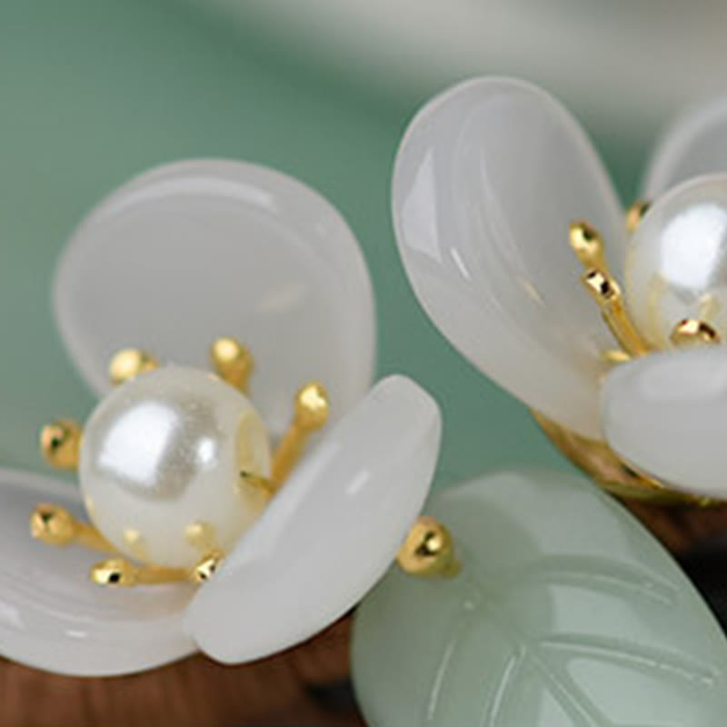 Buddha Stones Drewno Liuli Magnolia Kwiaty Perła Ochrona Spinka Do Włosów