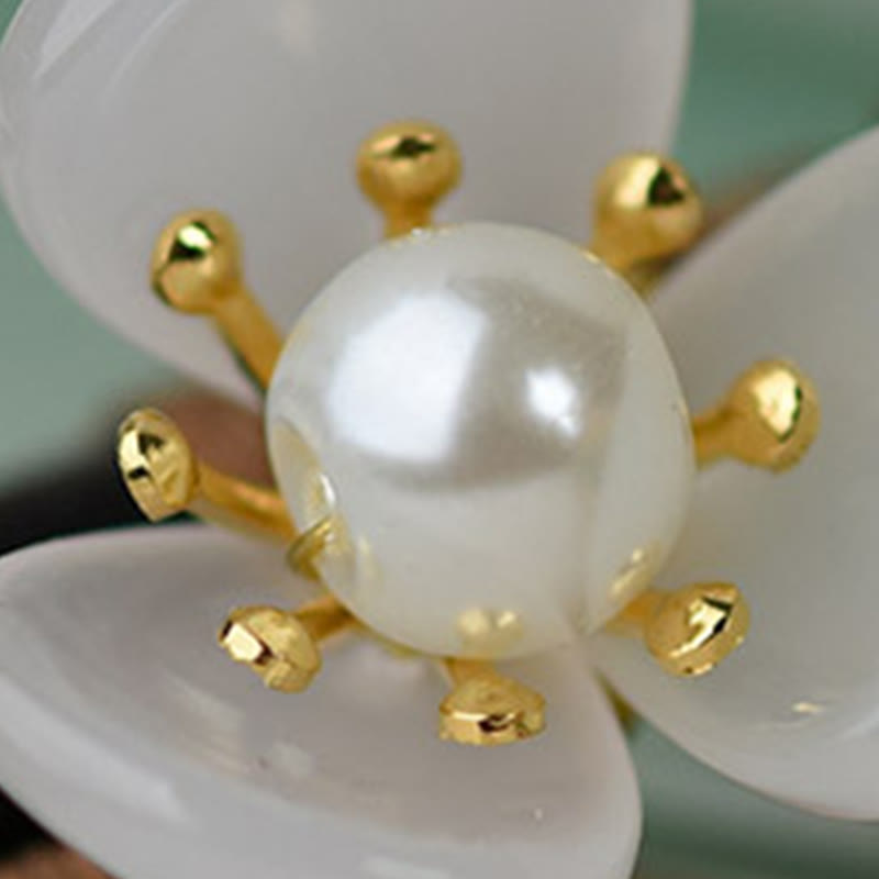 Buddha Stones Drewno Liuli Magnolia Kwiaty Perła Ochrona Spinka Do Włosów