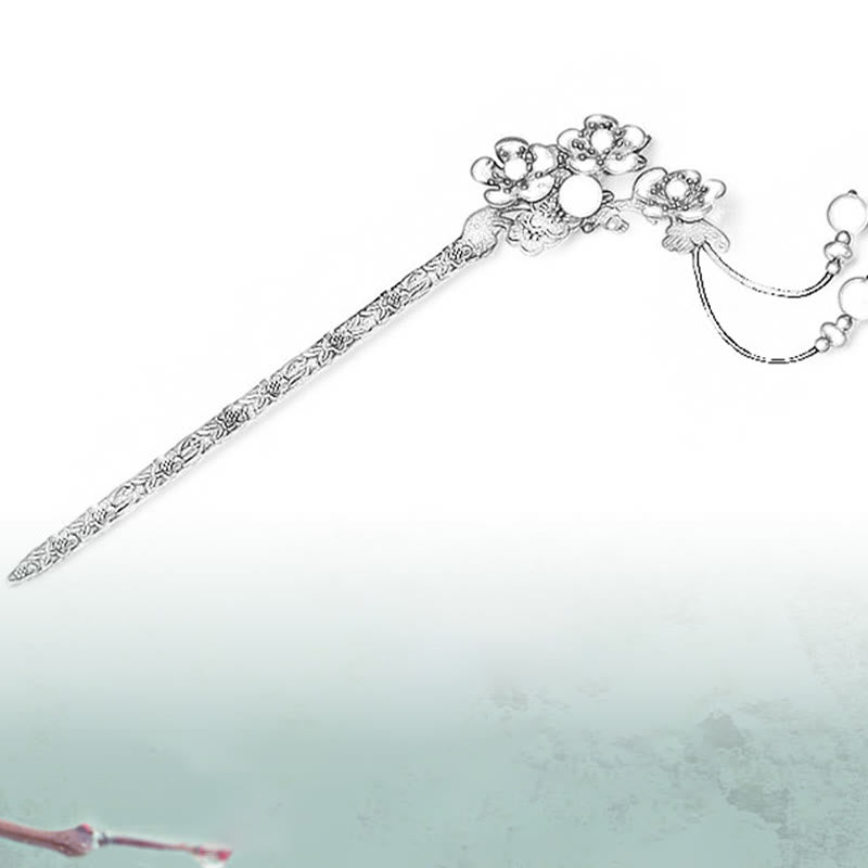 Buddha Stones Zielony Awenturyn Czerwony Agat Stop Kwiaty Uspokajające Spinki Do Włosów