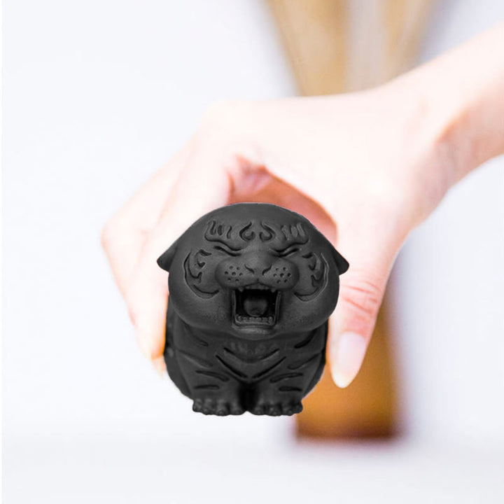 Buddha Stones Mini Uroczy Tygrys Żelazo Proszek Rdza Odlew Żywicy Statua Dekoracja Domu