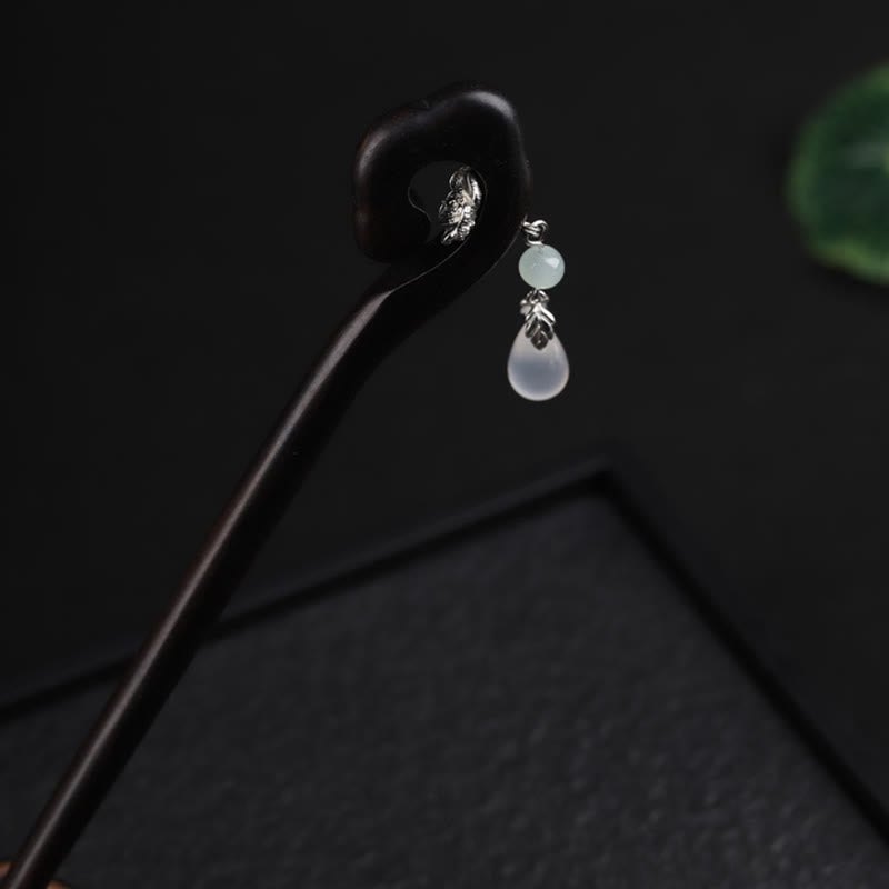 Buddha Stones Ebony Pomyślny Chmura Odwaga Spinka Do Włosów