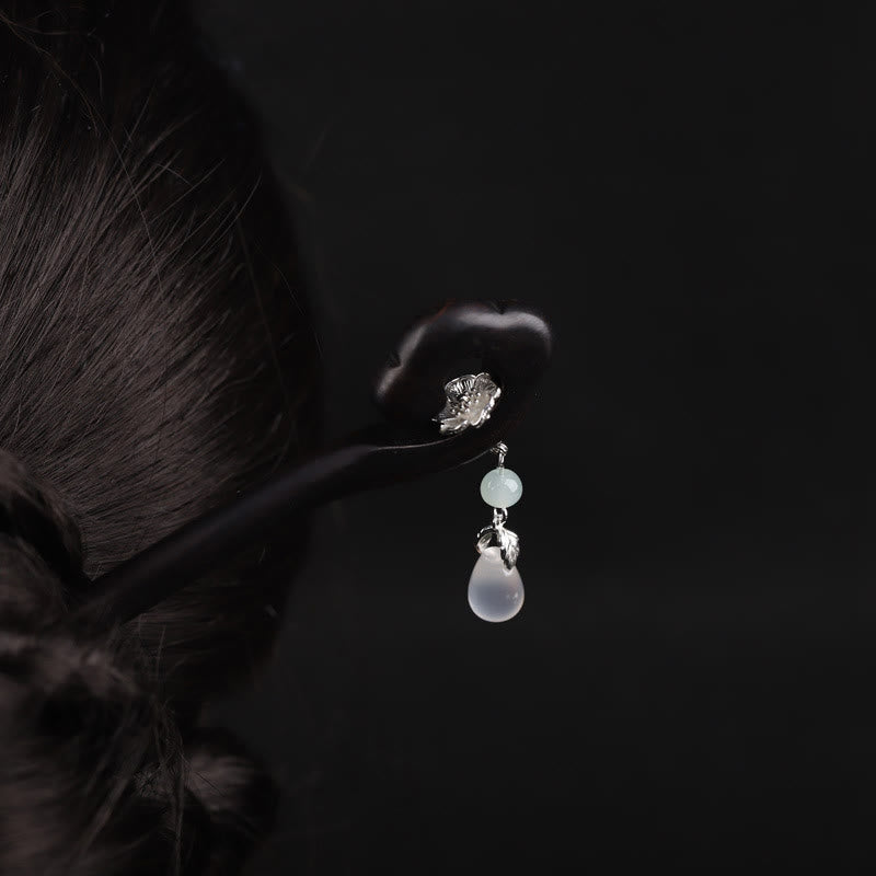 Buddha Stones Ebony Pomyślny Chmura Odwaga Spinka Do Włosów