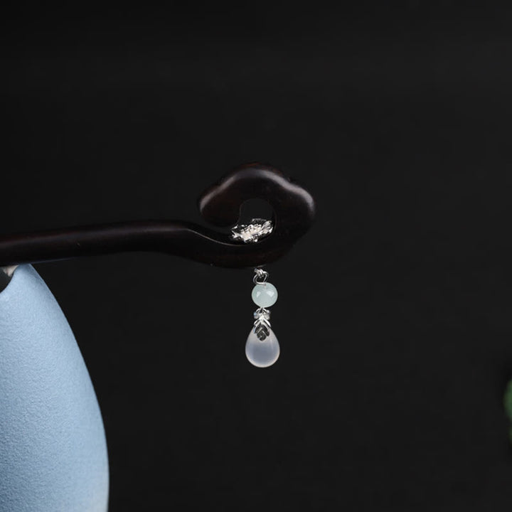 Buddha Stones Ebony Pomyślny Chmura Odwaga Spinka Do Włosów