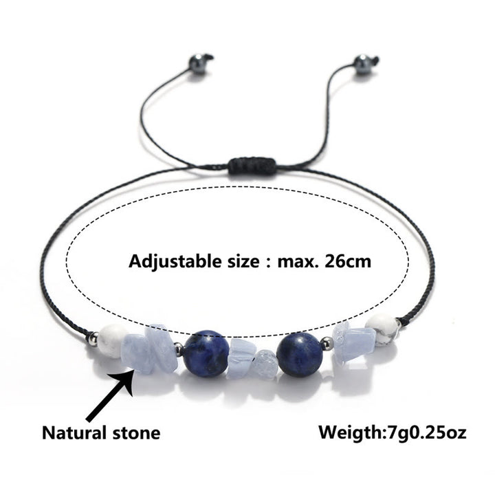 Buddha Stones Nie Sprawiają, Że Ryczę Fioletowy Agat Niebieski Koronkowy Agat Niebieski Sodalit Bransoletka Ochronna