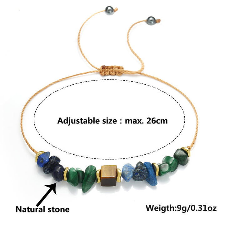 Kamień Buddy Pozytywne Wibracje Malachit Tygrysie Oko Lazuryt Bransoletka Antylękowa