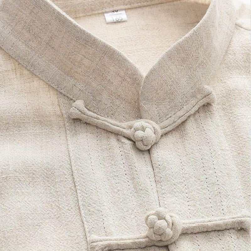 Buddha Stones, 2-częściowy zestaw Tang Suit z żabą i guzikami, z długim rękawem i spodniami - image 2