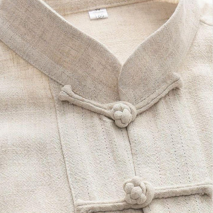 Buddha Stones, 2-częściowy zestaw Tang Suit z żabą i guzikami, z długim rękawem i spodniami - image 2