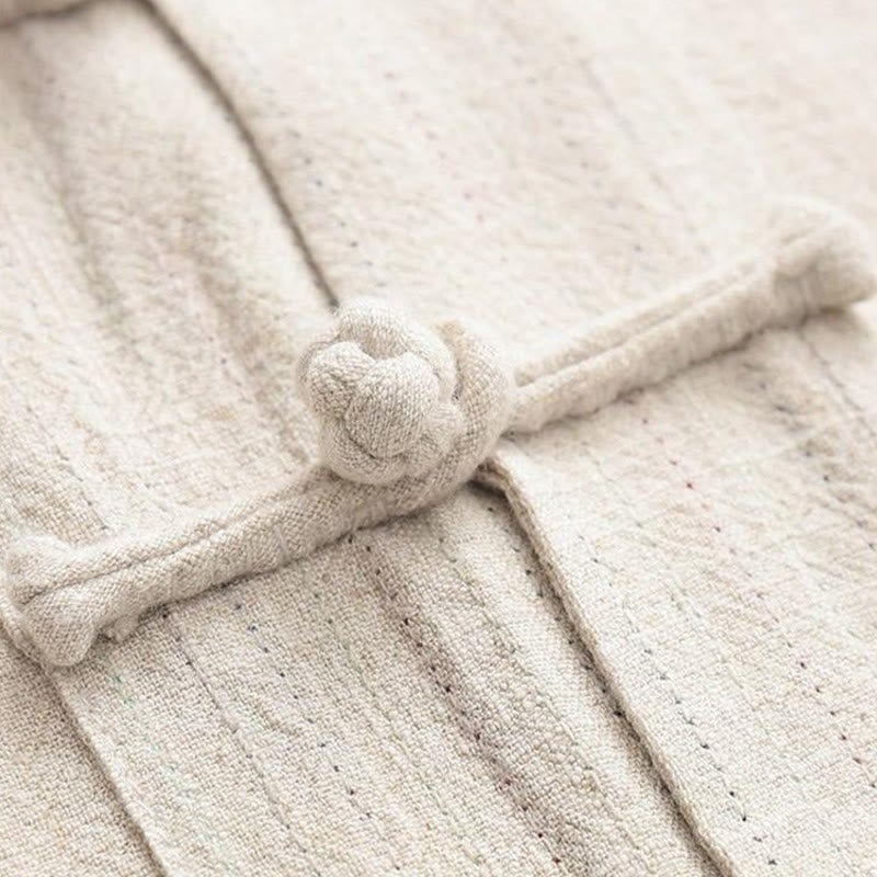 Buddha Stones, 2-częściowy zestaw Tang Suit z żabą i guzikami, z długim rękawem i spodniami - image 3