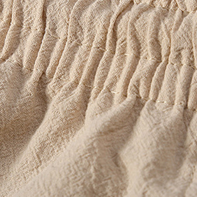 Buddha Stones 2 szt. Jednolity kolor żaba-guzik garnitur Tang bawełna len krótki rękaw spodnie odzież męska zestaw - image 11