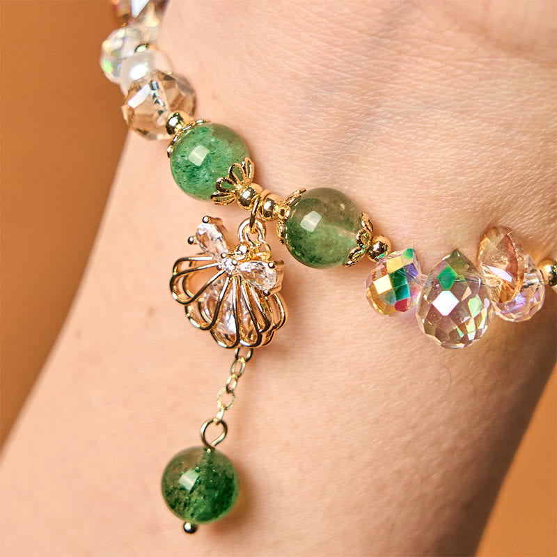 Bransoletka Buddha Stones Natural Truskawkowy Kwarc Perłowy Muszla Pozytywna