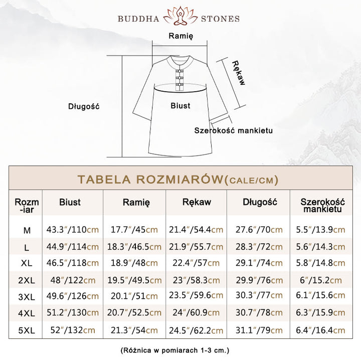 Buddha Stones 2-częściowy strój Tang Tradycyjny Żabkowy-Guzik Jednolity Długi Rękaw Koszula Spodnie Męski Zestaw - image 3