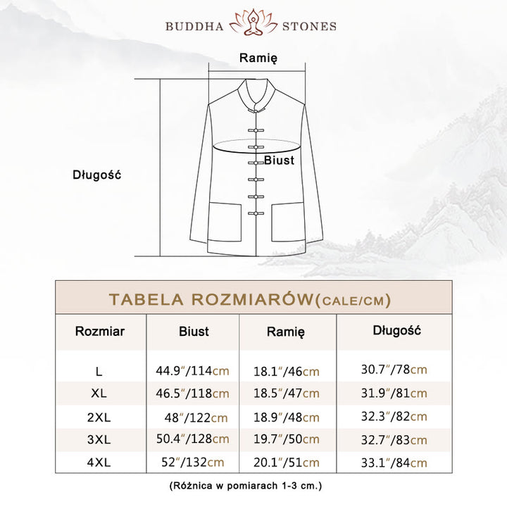 Buddha Stones 2 szt. Gładki garnitur męski z żabą i guzikami, długi rękaw, koszula, spodnie - image 2