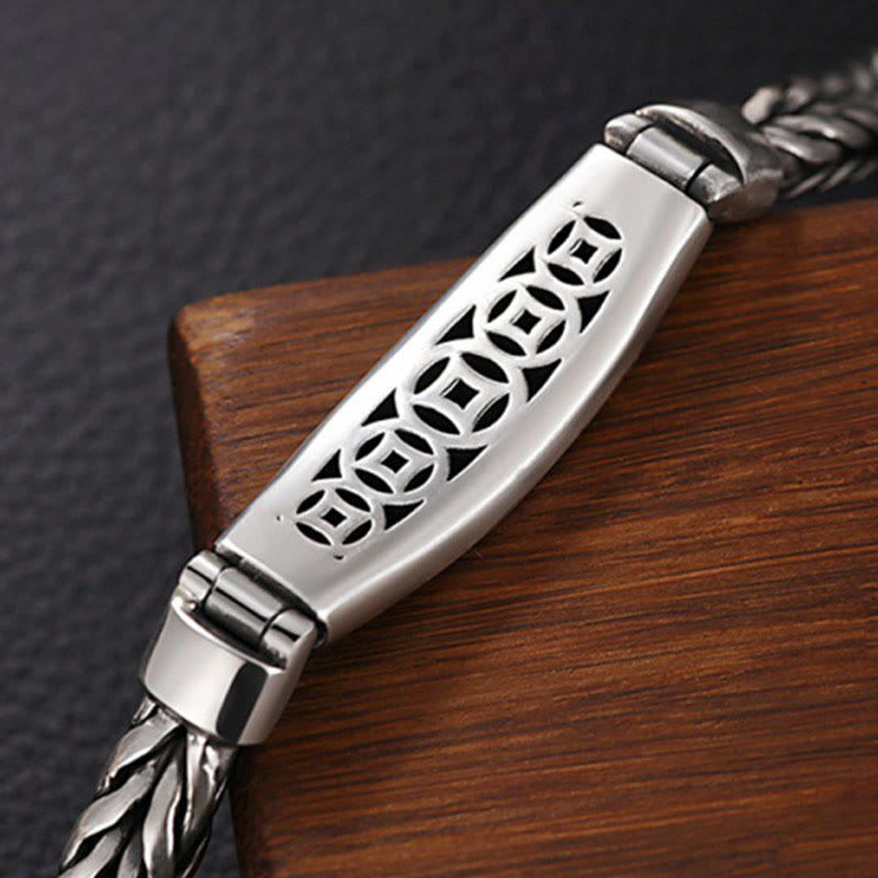 Buddha Stones Tybetańskie Miedziane Tkactwo Om Mani Padme Hum Relief Vajra Peace Metal Bransoletka