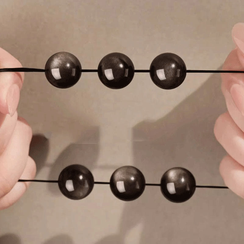 Bransoletka ochronna z Buddha Stones Natural Silver Sheen Om Mani Padme Hum