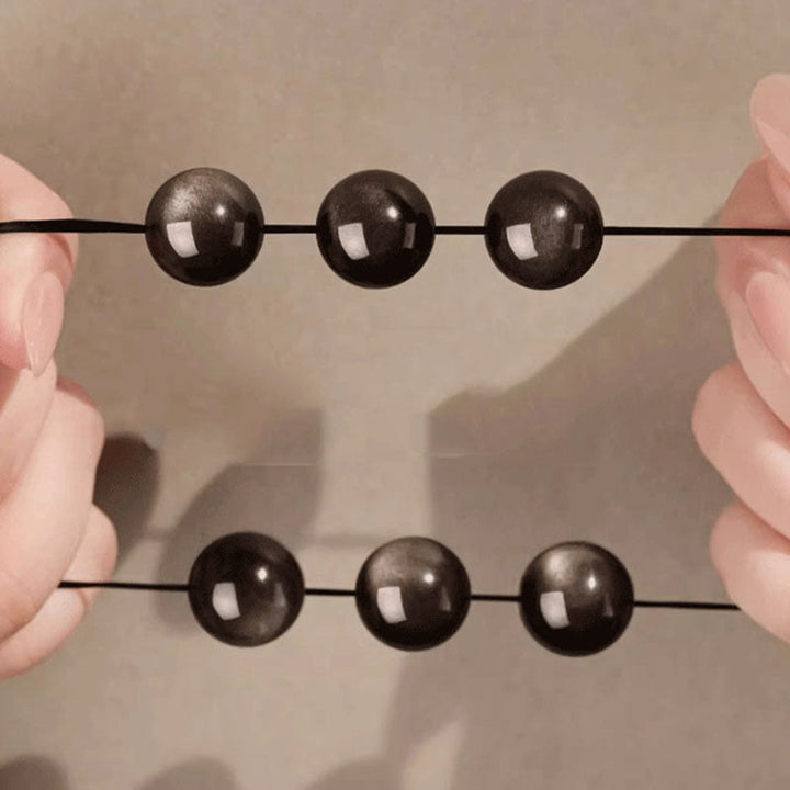 Bransoletka ochronna z Buddha Stones Natural Silver Sheen Om Mani Padme Hum