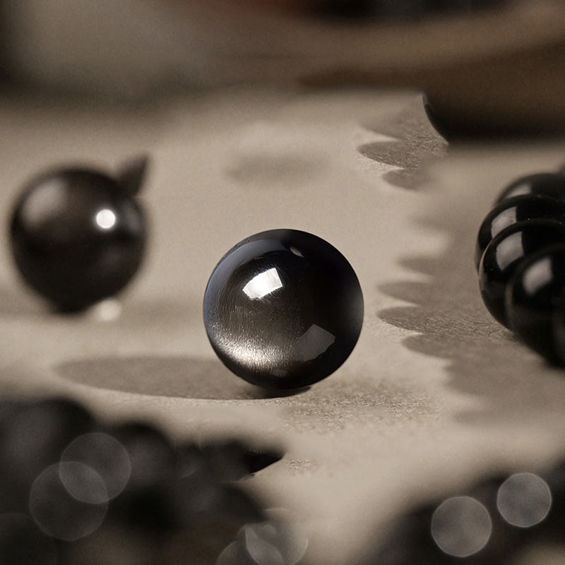 Bransoletka ochronna z Buddha Stones Natural Silver Sheen Om Mani Padme Hum