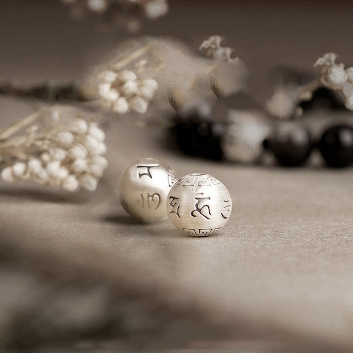 Bransoletka ochronna z Buddha Stones Natural Silver Sheen Om Mani Padme Hum