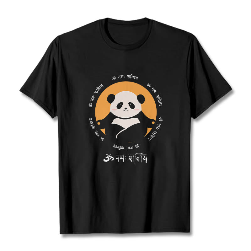 Buddha Stones Panda w sanskrycie Namah Shivaya - Czarny - 2XL - image 5