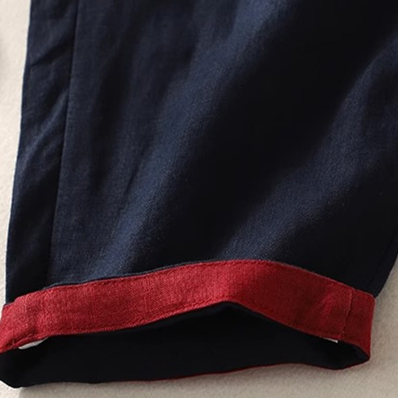 Spodnie damskie Buddha Stones Commute Color Contrast ze ściągaczem, długość 7-8, z kieszeniami - image 27