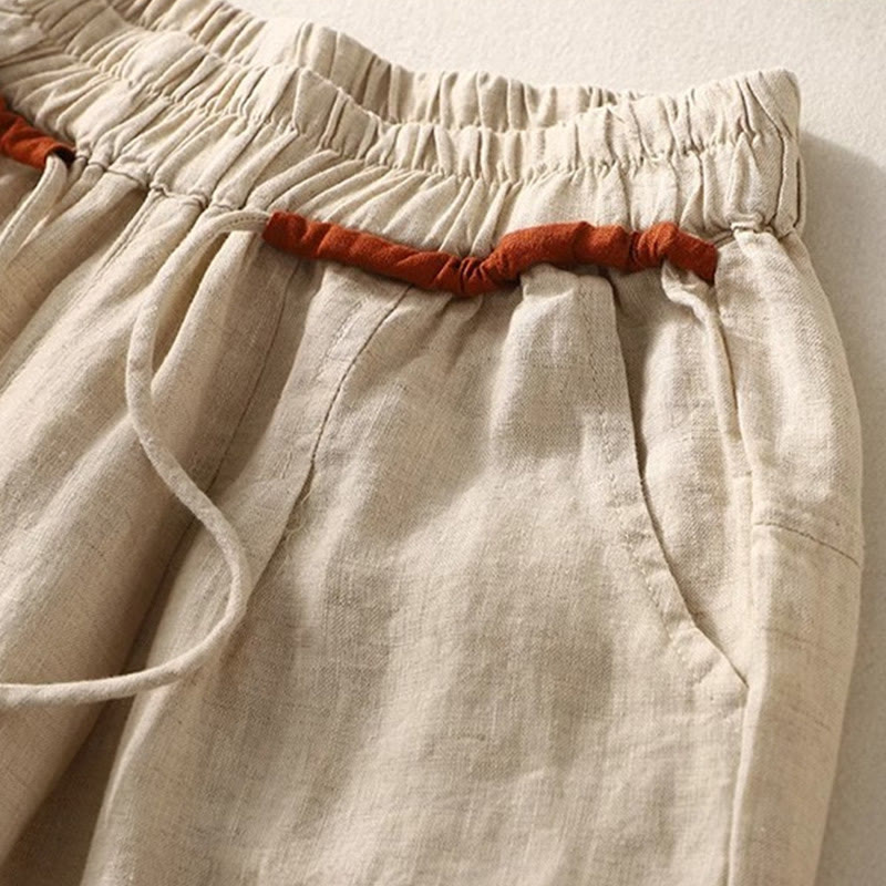 Spodnie damskie Buddha Stones Commute Color Contrast ze ściągaczem, długość 7-8, z kieszeniami - image 9