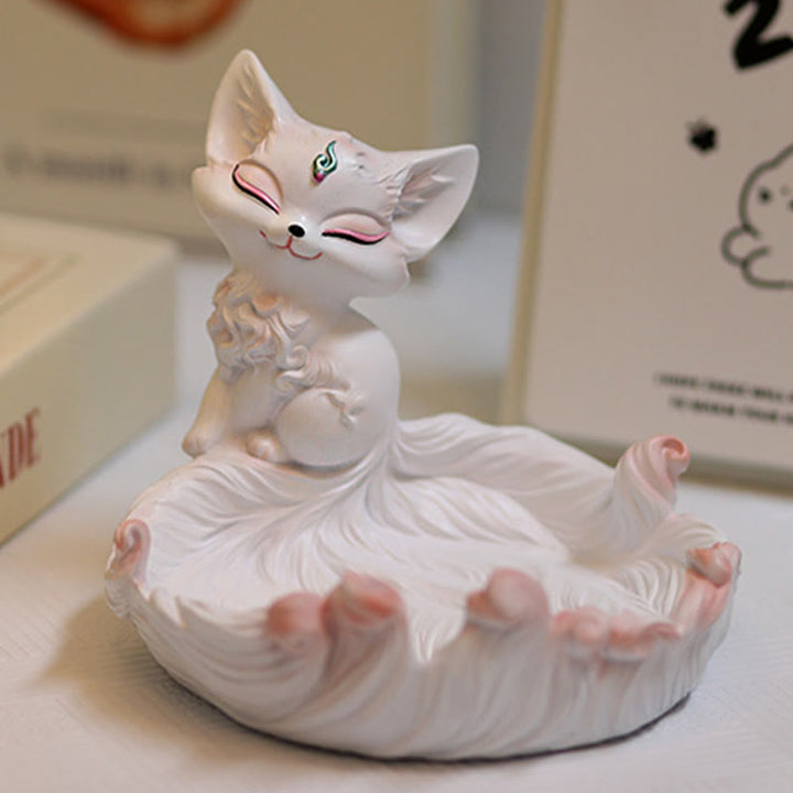 Buddha Stones Dziewięcioogoniasty Lis Szczęście Żywica Przechowywanie Ozdoby Dekoracja Domu