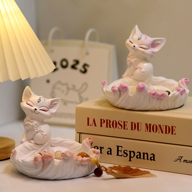 Buddha Stones Dziewięcioogoniasty Lis Szczęście Żywica Przechowywanie Ozdoby Dekoracja Domu