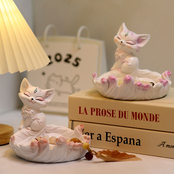 Buddha Stones Dziewięcioogoniasty Lis Szczęście Żywica Przechowywanie Ozdoby Dekoracja Domu