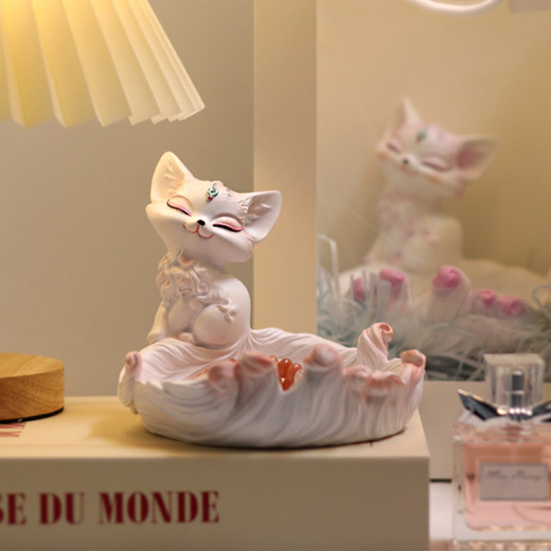 Buddha Stones Dziewięcioogoniasty Lis Szczęście Żywica Przechowywanie Ozdoby Dekoracja Domu