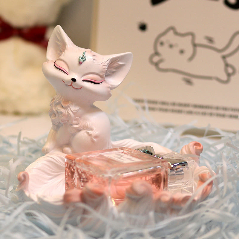 Buddha Stones Dziewięcioogoniasty Lis Szczęście Żywica Przechowywanie Ozdoby Dekoracja Domu