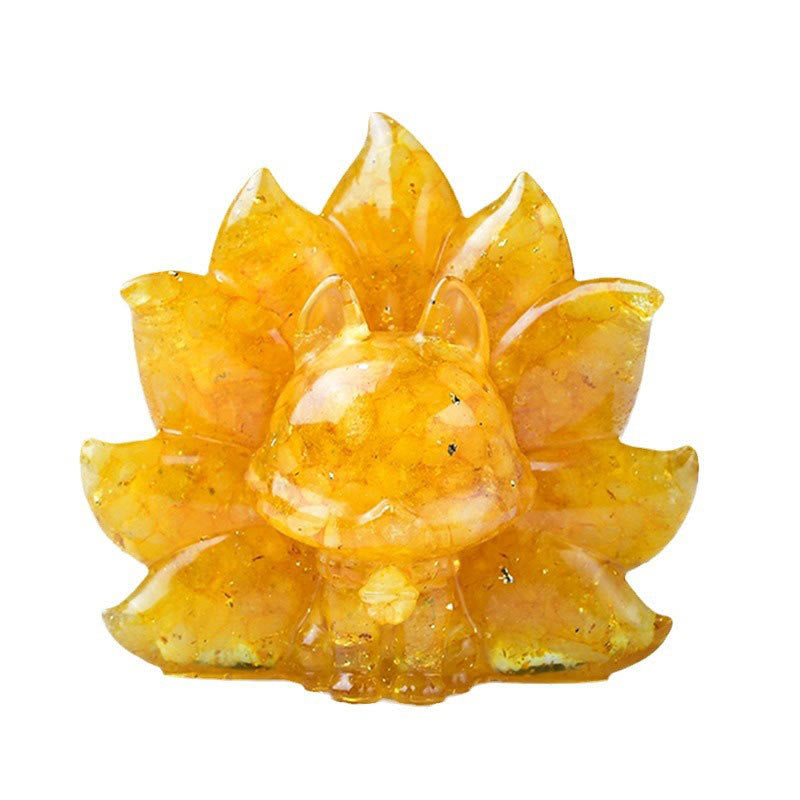 Buddha Stones Małe Różnorodne Kamień Różowy Kryształ Cytryn Ametyst Dziewięcioogonowy Lis Ciepło Dekoracja Domu