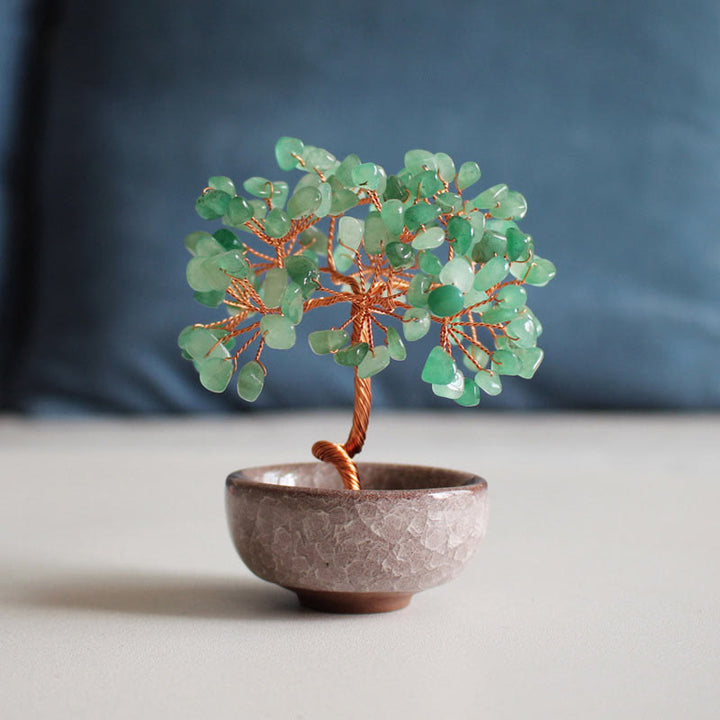 Buddha Stones Różne Kryształy Cytryn Ametyst Zielony Awenturyn Drzewo Dobrobyt Dekoracja Domu