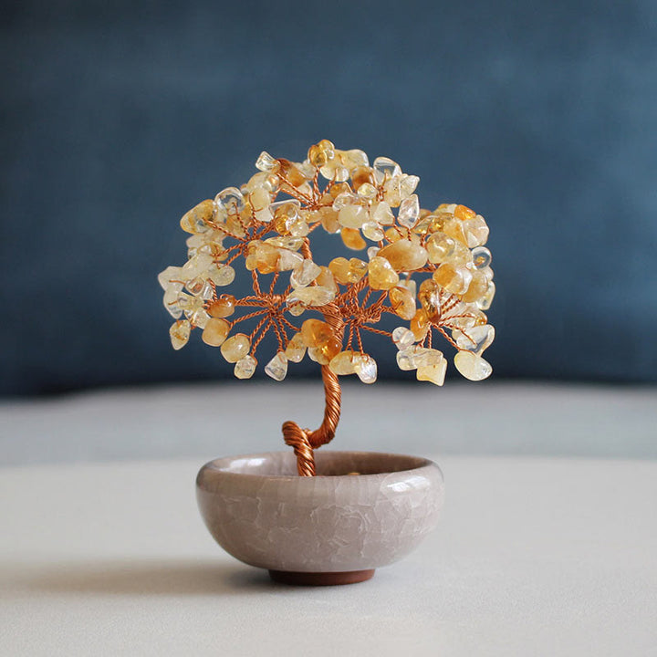 Buddha Stones Różne Kryształy Cytryn Ametyst Zielony Awenturyn Drzewo Dobrobyt Dekoracja Domu