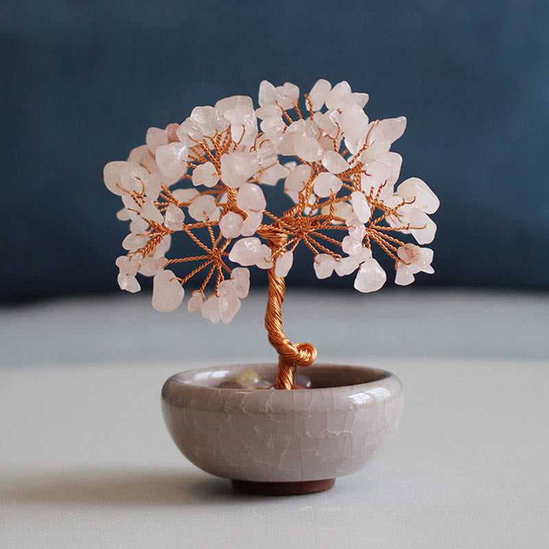 Buddha Stones Różne Kryształy Cytryn Ametyst Zielony Awenturyn Drzewo Dobrobyt Dekoracja Domu