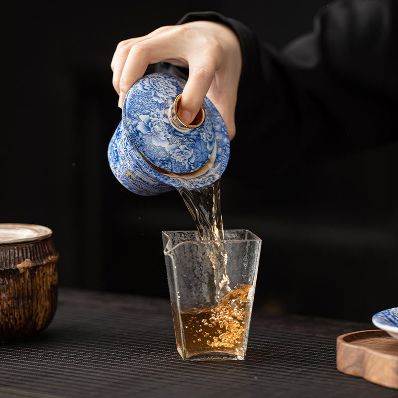 Buddha Stones Thangka Smok Buddowie Dunhuang Ceramiczny Gaiwan Sancai Kung Fu Filiżanka Do Herbaty I Spodek Z Pokrywką Pudełko Prezentowe 180 ml