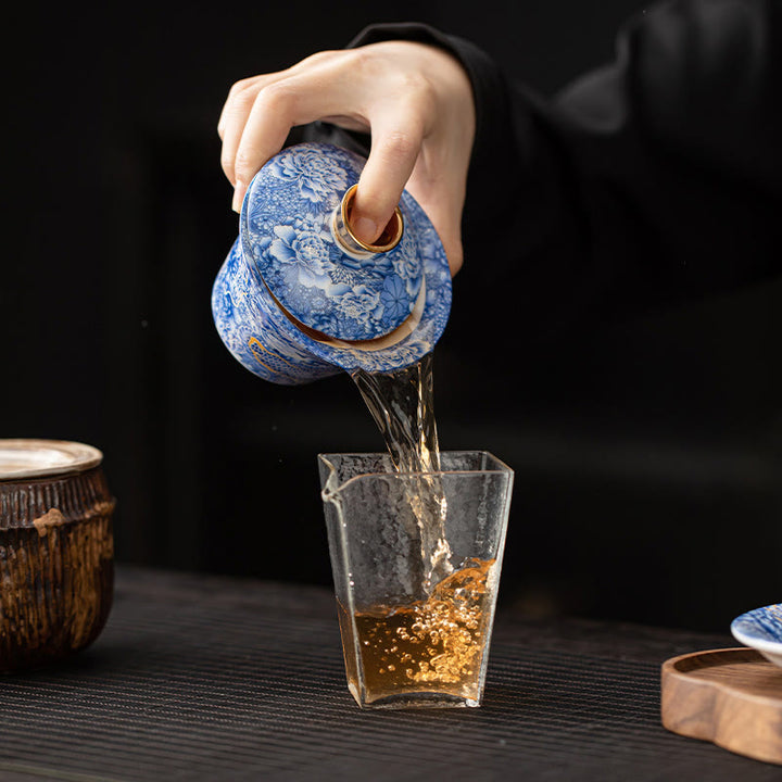 Buddha Stones Thangka Smok Buddowie Dunhuang Ceramiczny Gaiwan Sancai Kung Fu Filiżanka Do Herbaty I Spodek Z Pokrywką Pudełko Prezentowe 180 ml