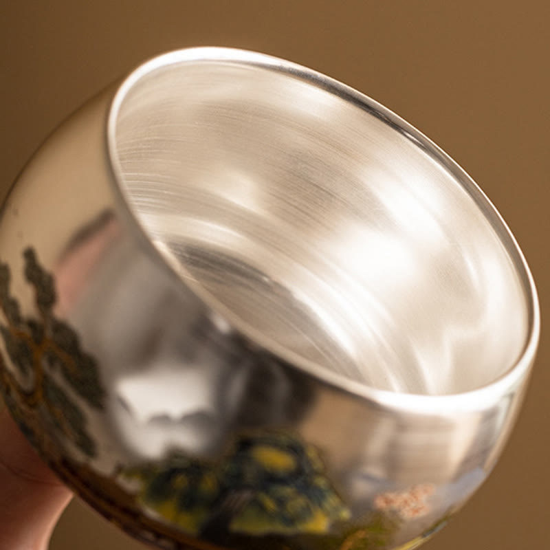 Buddha Stones Ryby Lotos Wodorosty Dolina Góry Sosna Smok Filiżanka Kung Fu Filiżanka do herbaty z pudełkiem prezentowym