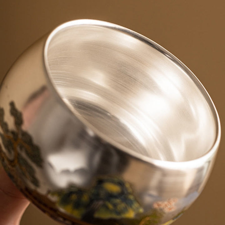 Buddha Stones Ryby Lotos Wodorosty Dolina Góry Sosna Smok Filiżanka Kung Fu Filiżanka do herbaty z pudełkiem prezentowym