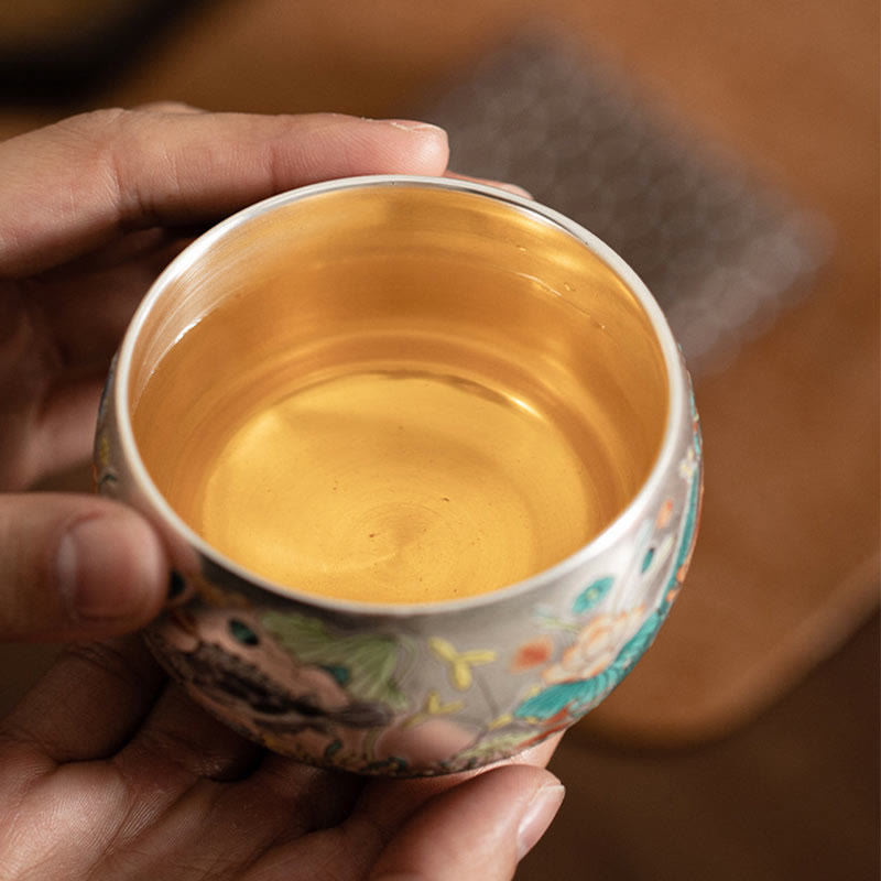 Buddha Stones Ryby Lotos Wodorosty Dolina Góry Sosna Smok Filiżanka Kung Fu Filiżanka do herbaty z pudełkiem prezentowym