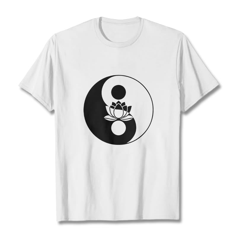 Buddha Stones Yin Yang Kwiat Lotosu - Biały - 2XL - image 1