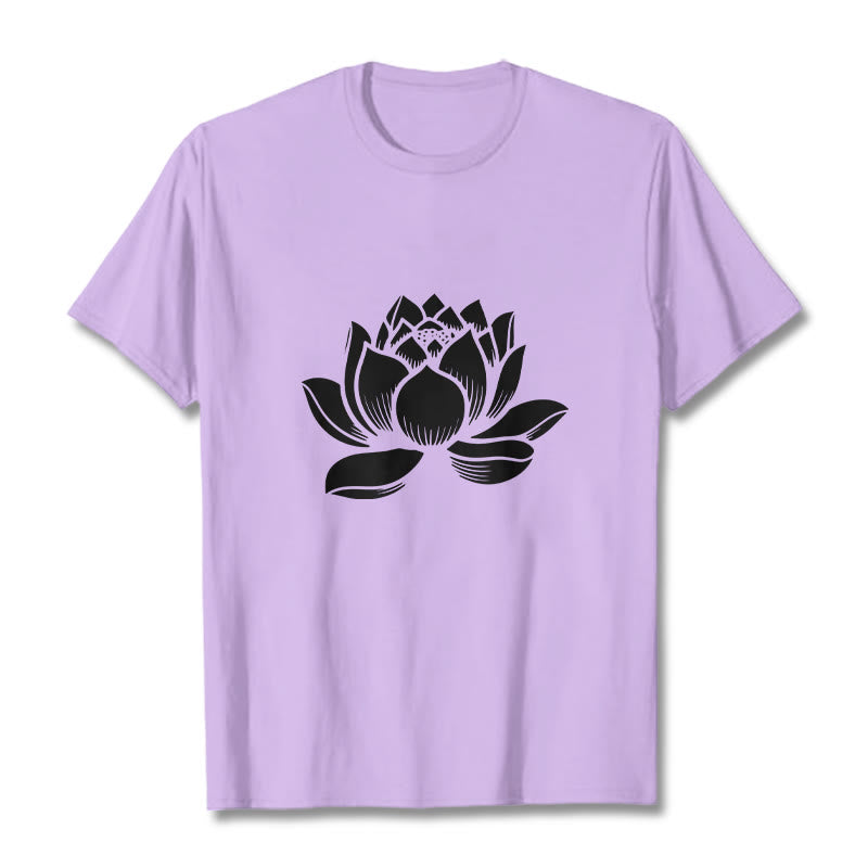 Koszulka z nadrukiem Buddha Stones Lotosu Kwiat T-shirt - Śliwka - 2XL - image 17