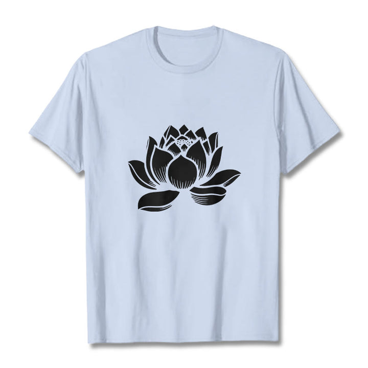Koszulka z nadrukiem Buddha Stones Lotosu Kwiat T-shirt - Jasnoniebieski - 2XL - image 19
