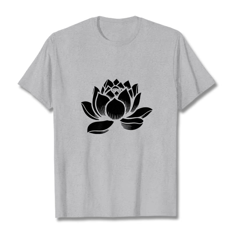 Koszulka z nadrukiem Buddha Stones Lotosu Kwiat T-shirt - Jasnoszary - 2XL - image 20