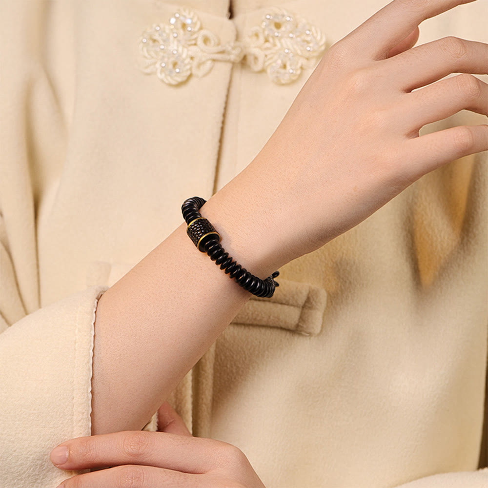 Buddha Stones Tybetańskie Skorupki Kokosa Pomyślne Chmury Pozytywna Bransoletka