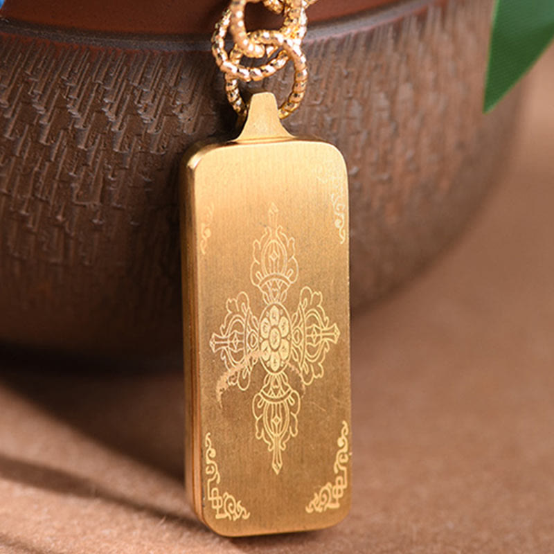 Buddha Stones Tybet Bóg Bogactwa Tytanowa Stalowa Thangka Naszyjnik Bogactwo Wisiorek