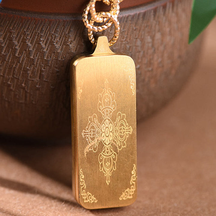 Buddha Stones Tybet Bóg Bogactwa Tytanowa Stalowa Thangka Naszyjnik Bogactwo Wisiorek